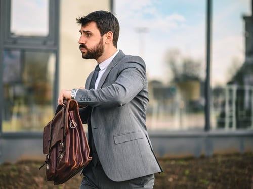 businessman stressed and hustling