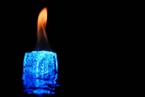 melting ice with fire